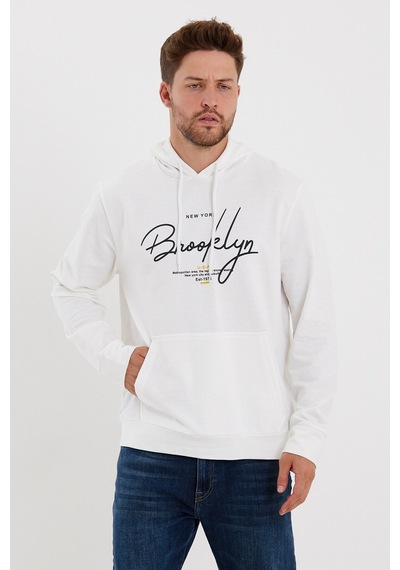 SPR23SW361 Kanguru Çepli El Yazılı Brooklyn Sweat