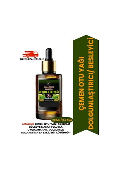 Amazeus Çemen Otu Yağı 2'li %100 Saf Ve Doğal Besleyici Etki 2 20 Ml / 0.7 Fl Oz Avantajlı Ürün