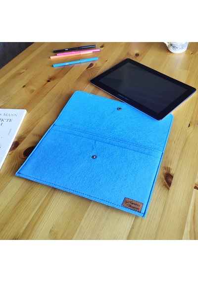 Ju Yaratıcı Tasarım Keçe Tablet Kılıfı Antrasit Samsung Uyumlu A
