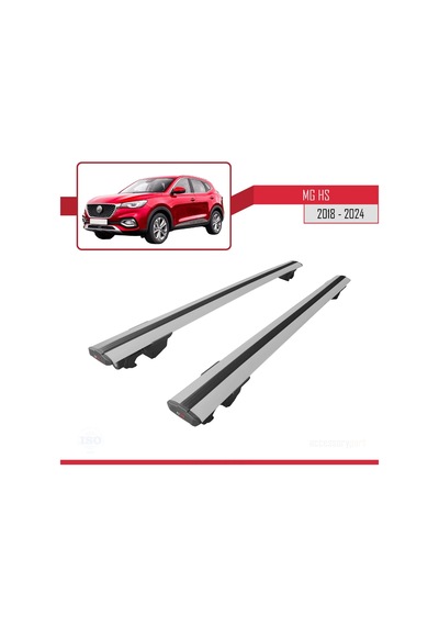 Mg Hs 2018 Ve Sonrası İle Uyumlu Hook Model Anahtar Kilitli Ara Atkı Tavan Barı Gri