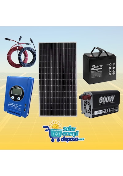 Solar Enerji Deposu 600w Güneş Enerjisi Paketi Ev Tipi Solar Sistem
