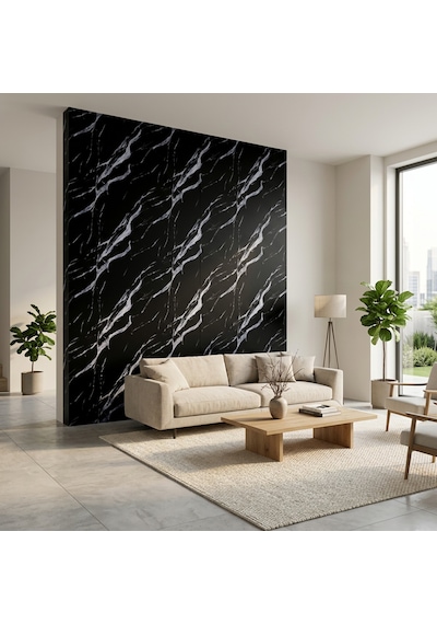 120 Cm X 280 Cm Duvar Paneli,salon,duvar,tv Ünitesi-siyah Mermer Desen Mt088-120x280