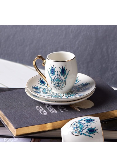 Iznik 6 Kişilik Kahve Fincanı Çok Renkli