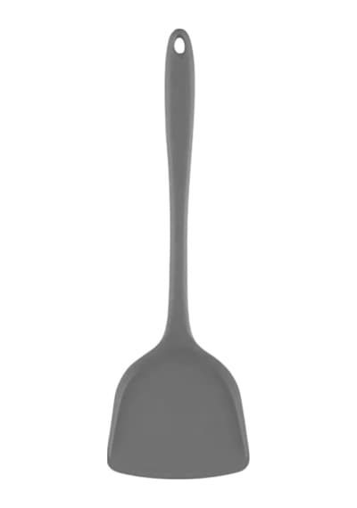 1 Adet Sert Silikon Isıya Dayanıklı Yanmaz Yapışmaz Spatula Gri