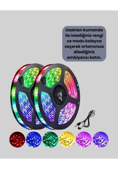 Dekoratif Kumandalı Şerit Led 5 Metre 88040914