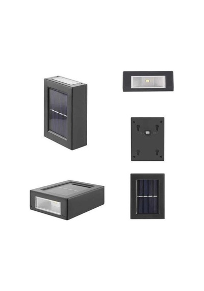 Northcity Solar Duvar Lambası - 6 Ledli Güneş Enerjili Aplik, Dış Mekan Aydınlatma