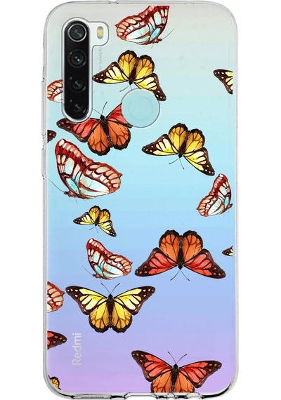 Xiaomi Redmi Note 8 İle Uyumlu 1mm Slim Fit Water Color 2 Baskılı Şeffaf Kılıf Şeffaf
