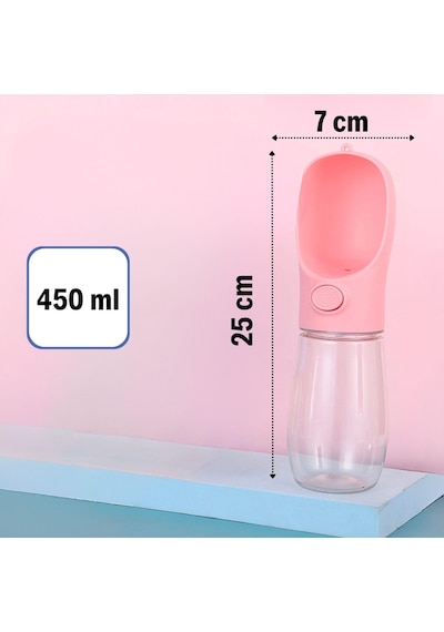 450 Ml Taşınabilir Butonlu Evcil Hayvan Suluğu 50001
