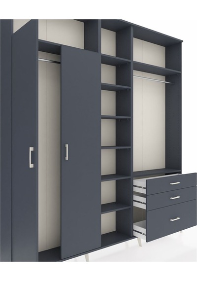 Arges Dolap 9 Raflı 3 Çekmeceli 2 Askılı 220x30x243 Antrasit-antrasit/antrasit Antrasıt/antrasıt Arges Dolap 9 Raflı 3 Çekmeceli 2 Askılı 220x30x243 Antrasit-antrasit/antrasit Antrasıt/antrasıt