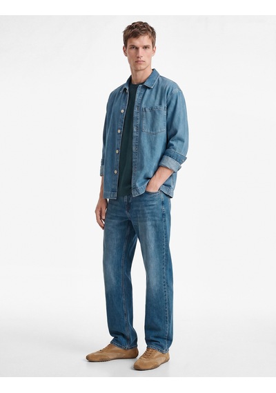 Koton Pamuklu Normal Bel Vintage Straight Fit Jean Pantolon Orta İndigo 6sam40378nd