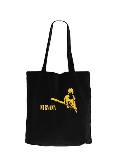 Nirvana Kurt Cobain Siyah Kanvas Bez Çanta Siyah