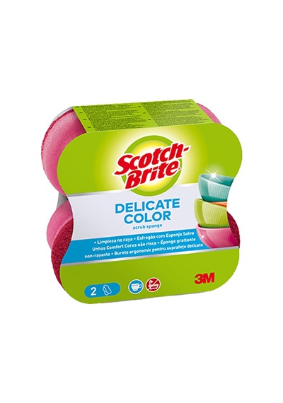 3 Adet Scotch Brite Comfort Renkli Hassas Sünger 2'li