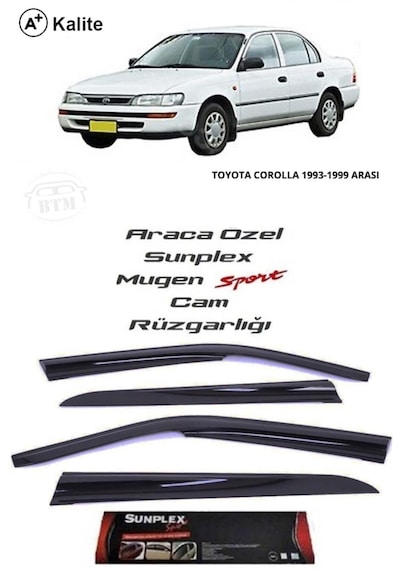 Toyota Corolla 93-98 Cam Rüzgarlığı Marka Mugen 4'lü