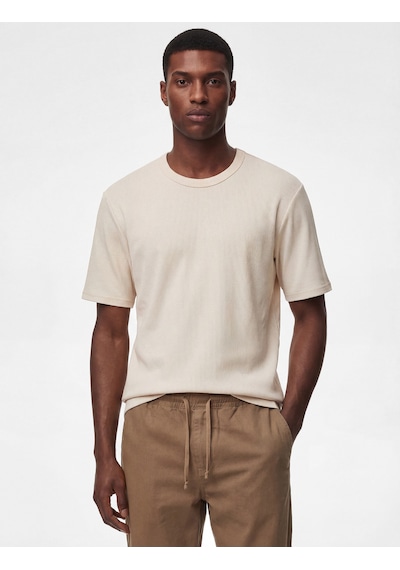 Koton Pamuklu Regular Fit Tok Kumaş Kısa Kollu Bisiklet Yaka Basic Tişört Beyaz 6sam10384mk