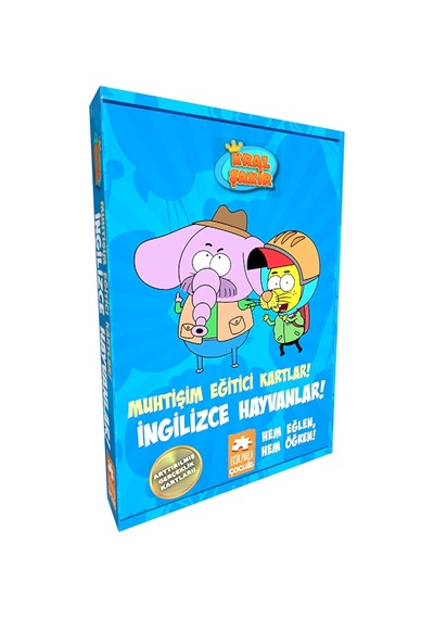 Kral Şakir Muhtişim Eğitici Kartlar - İngilizce Hayvanlar - Kole