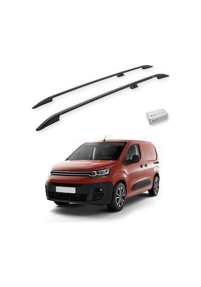 Turtle Citroen Berlingo 2019-2025 / Uzun Şasi Tavan Çıtası Crown Siyah