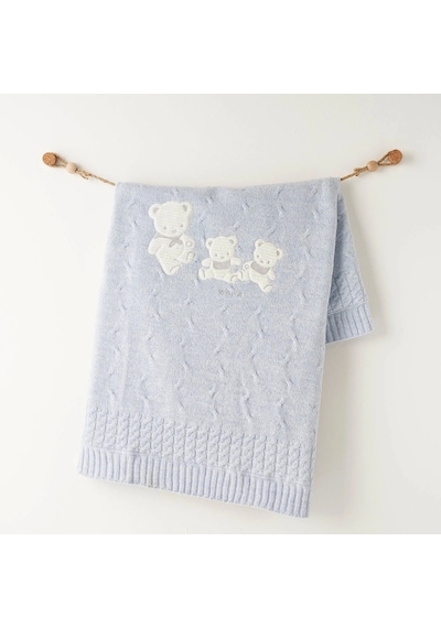 Andywawa Ac26341 Triko Battaniye 85x100 Blue Melange Çok Renkli Melange