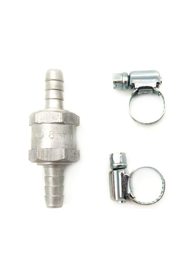 Mazot Benzin Yakıt Çekvalf 8mm ve 2 Adet Hortum Kelepçesi