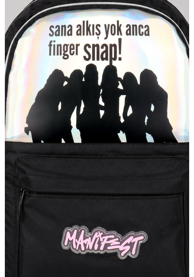X Dekomus Lisanslı Manifest Finger Snap Collection Okul Çantası Altın