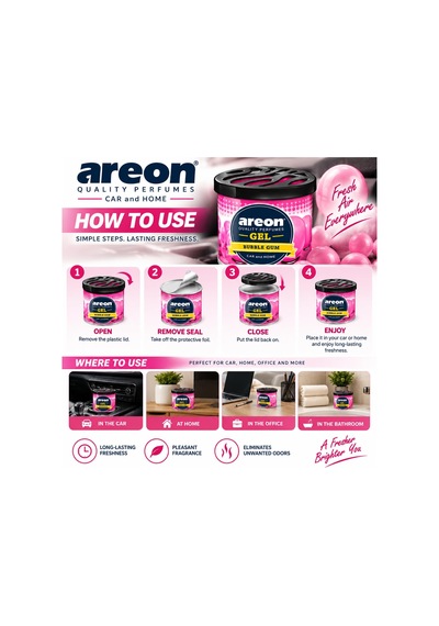 Areon Gel Can Bubble Gum Araç Bardaklık Kokusu