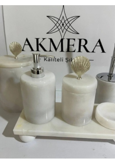 6 Parça Ultra Lüks Banyo Seti Beyaz