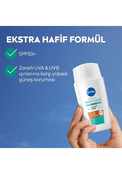 NIVEA Derma Skin Clear Sivilce Karşıtı Güneş Koruyucu Yüz Kremi SPF50 40 ML