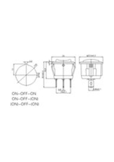 Buharaelk Ic-134-2 Yaylı Yuvarlak Işıksız Anahtar On -off- On 3p