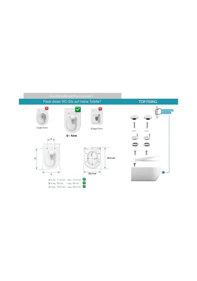 Aqua Bagno / Otomatik Kapanma Sistemli Klozet Kapağı, Antibakteriyel, Ab'de Üretilmiştir, Çıkarılabilir Duroplast Diğer