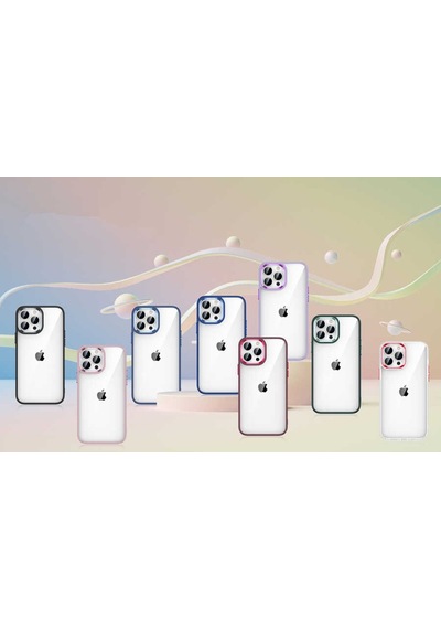 Apple Uyumlu iPhone 14 Pro Max Kilif Flora Buton,Kenar Çevresi Renkli Kilif 559690490