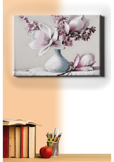 Webstyle Sayılarla Boyama Seti Kasnaklı Zarif Manolya 50 X 65 Cm