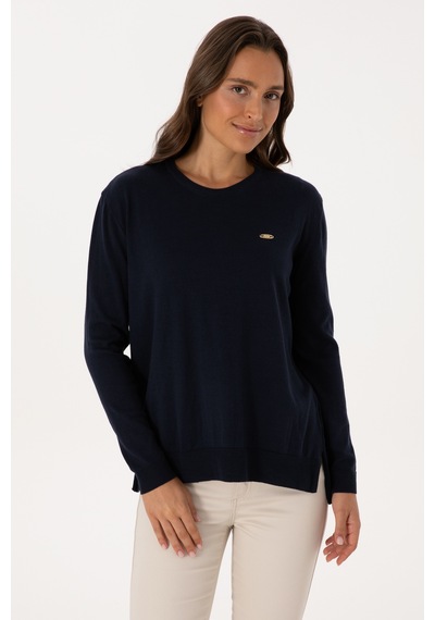 U.S. Polo Assn. Kadın Lacivert Bisiklet Yaka Basic Kazak 50307735-VR033