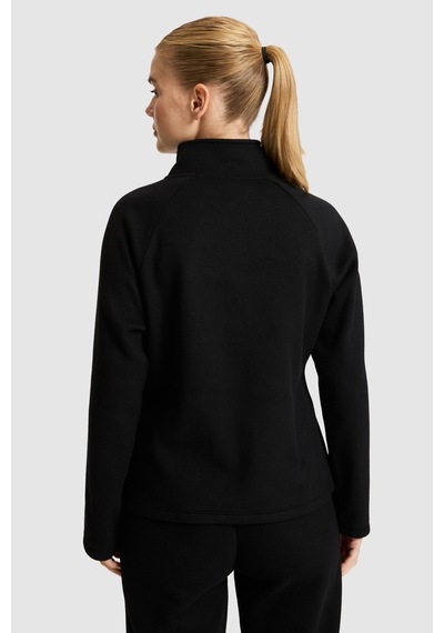 U.S. Polo Assn. Kadın Siyah Yarım Fermuarlı Sweatshirt 50329013-vr046