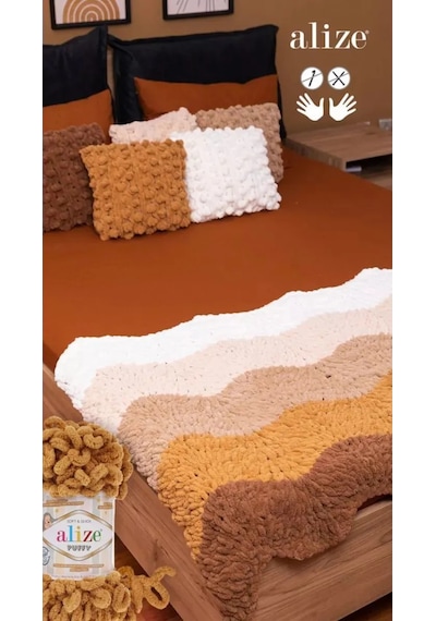 Alize Puffy Alize Puffy İlmekli İplik - 5 Adet - 01 Krem 298962066