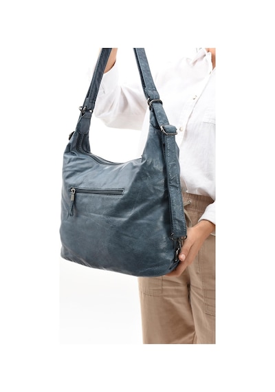 571 Collections Suni Deri Yumuşak Dokumalı Sırt Omuz Çantası Mavi Model: 571-11-13b - Mavi