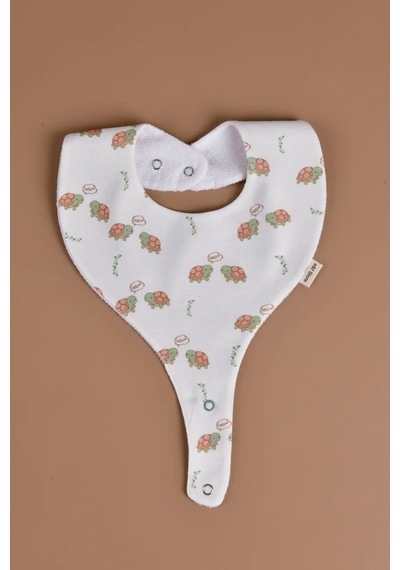 E&f Store Sıvı Geçirmez Emzik Tutucu Mama Önlüğü - Kaplumbağa Çok Renkli