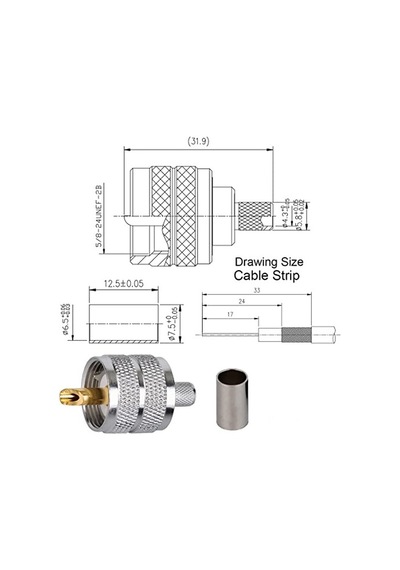 Uhf Erkek (male) Lmr240 Sıkmalı Tip Rf Konnektör Uhfm240