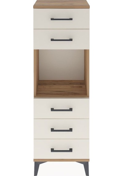 Arges Dolap Tek Raflı 5 Çekmeceli 44x30x134 Çam-aytaşı Atlas Çam