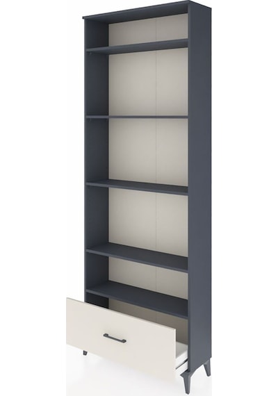 Arges Dolap 5 Raflı Tek Çekmeceli 88x30x243 Antrasit-aytaşı Antrasit