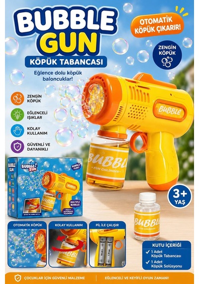 Otomatik Köpük Tabancası +pil Sarı Renk