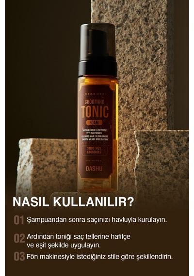 Hacim Veren Şekillendirici Saç Bakım Toniği - Fön Köpüğü Dashu Classic Style Grooming Tonic Foam
