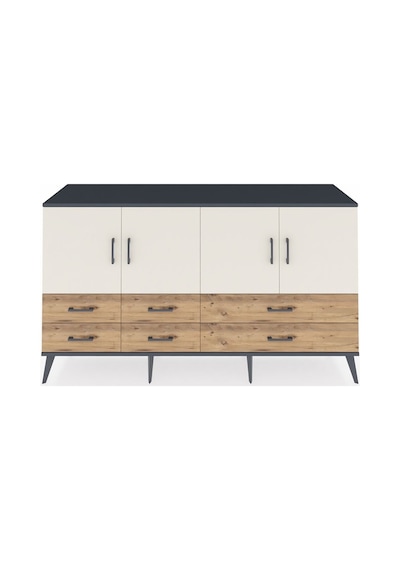 Hyperion Konsol 6 Raflı 6 Çekmeceli 4 Kapaklı 176x44x99 Antrasit- Antrasit-aytaşı/çam Hyperion Konsol 6 Raflı 6 Çekmeceli 4 Kapaklı 176x44x99 Antrasit- Antrasit-aytaşı/çam