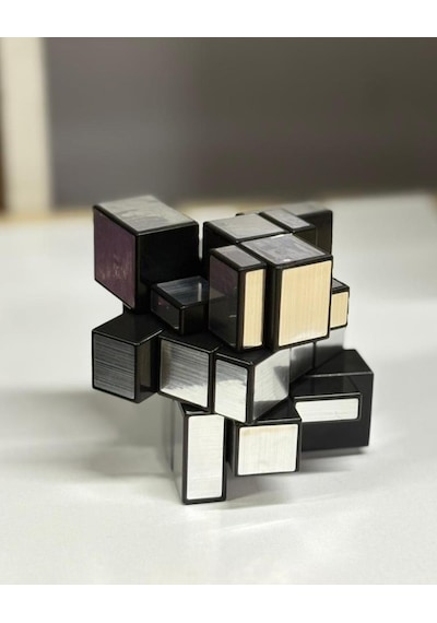 3x3x3 Mirror Sihirli Zeka Küpü Geometrik Asimetrik Gümüş Gri