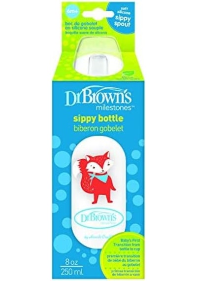 8 Oz/250 Ml Pp Dar Ağız + Sippy Biberon Bardak, Tilki, Tekli Paket Açık Kahverengi