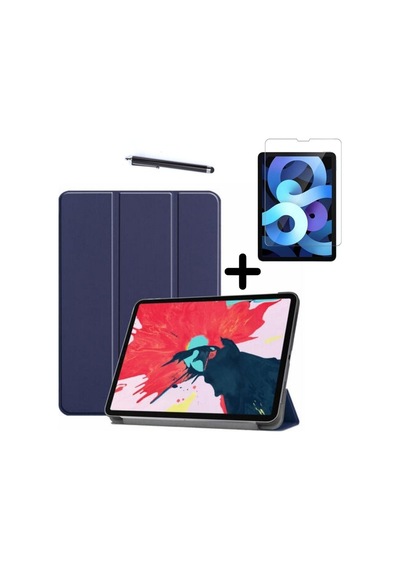 Apple Ipad Air 5.nesil 2022 10.9" A2588-a2589-a2591 Uyumlu Kılıf + Ekran Koruyucu + Kalem Seti Kapaklı Kılıf