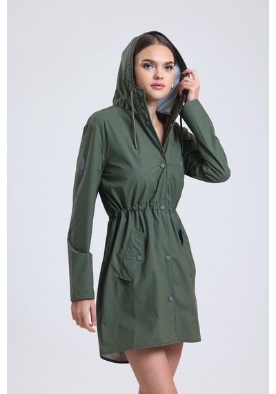 Rain Pu Raincoat L Beden Haki Erkek Yağmurluk Haki