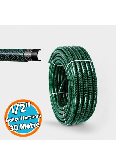 Dayanıklı 3 Katlı Sağlam Klasik Bahçe Çeşme Hortumu Su Sulama Yıkama Hortum 12.5 Mm 1/2 30 Metre