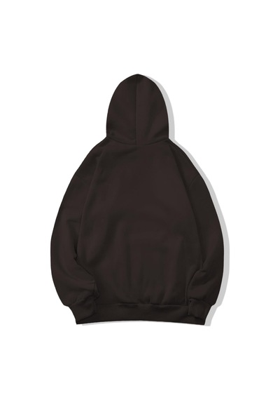 Brz Collection Unisex Oversize Basic Sweatshirt Hoodie Kahverengi-kahverengi Kahverengi
