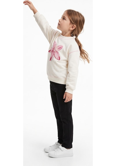 Toontoy Kids Toontoy Kız Çocuk Baskılı Karyoka Dikişli Sweatshirt Ekru