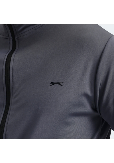 Slazenger KLOTEN IN Erkek Fermuarlı Dik Yaka Cepli Gri Eşofman Takımı