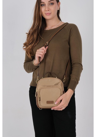 Silver Polo Sp1220 Kadın Çapraz Çanta Saten Vizon-camel